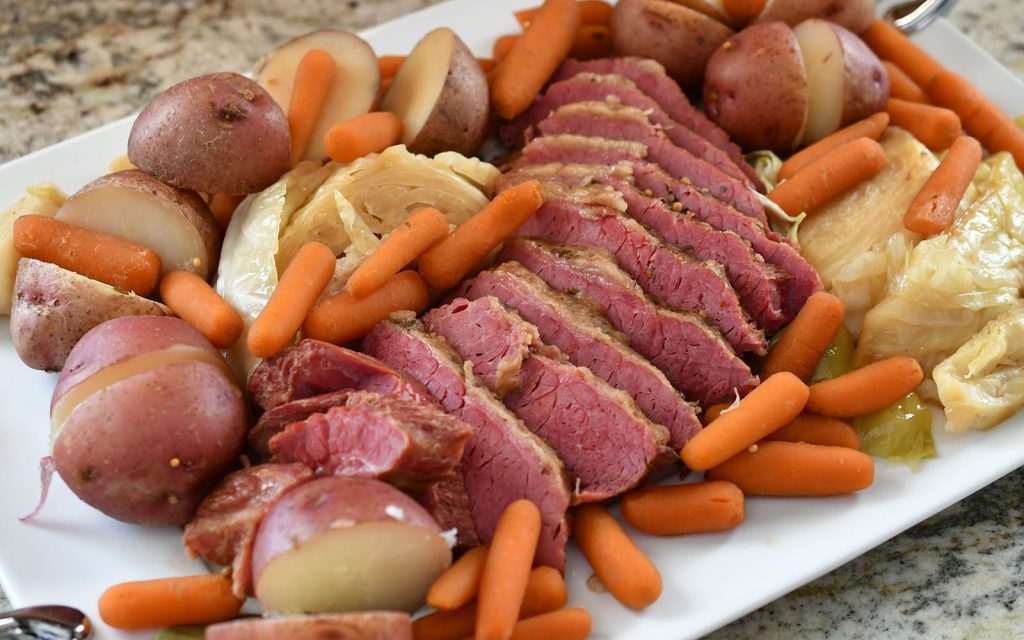 Corned Beef And Cabbage in Roaster Pan