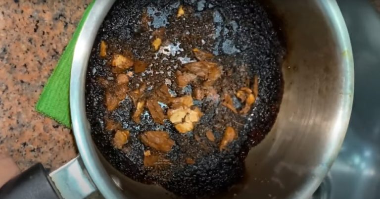 how to clean the bottom of a burnt saucepan