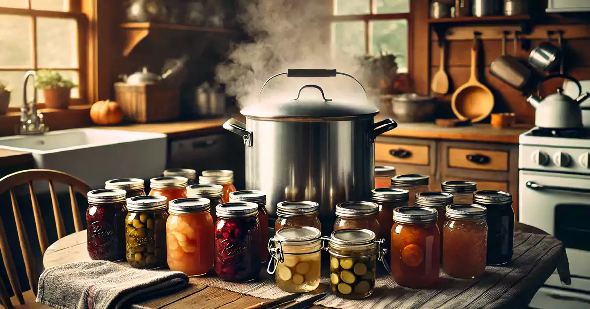 canning in stock pot