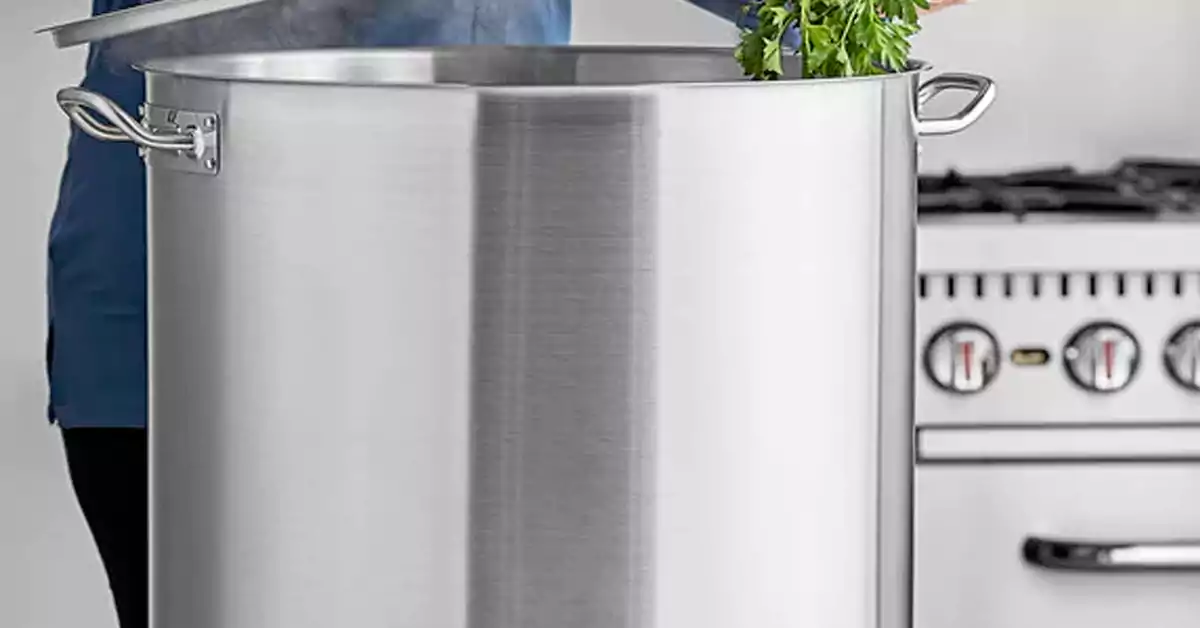 large stainless steel pot
