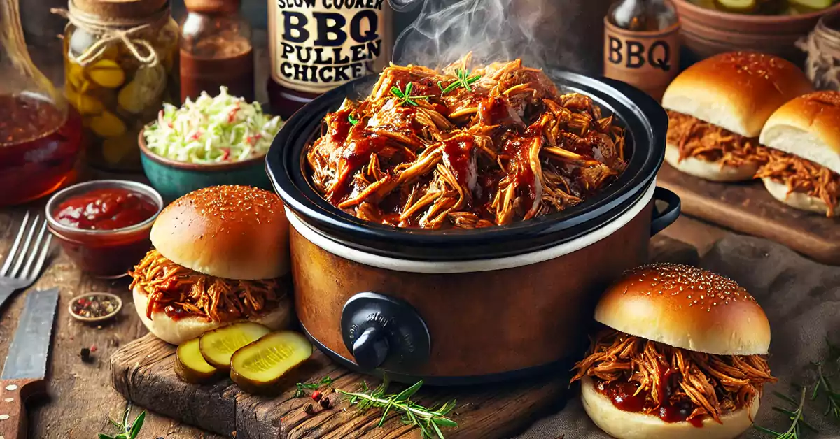 slow cooker chicken recipes_BBQ pulled Chicken slow cooker chicken recipes - bbq pulled chicken