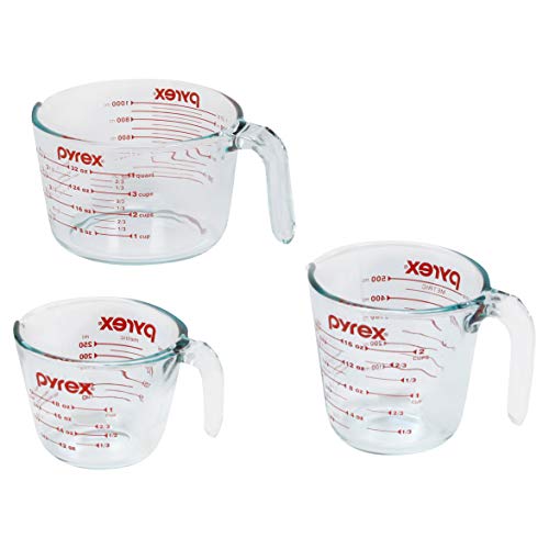 Etched Glass Measuring Cup Set