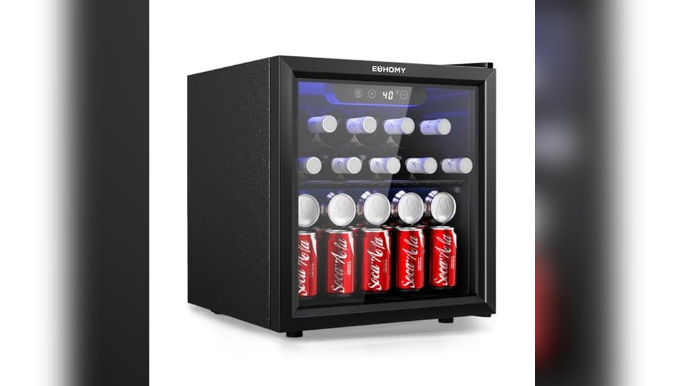 Mini Fridge With Glass Door And Led Lights