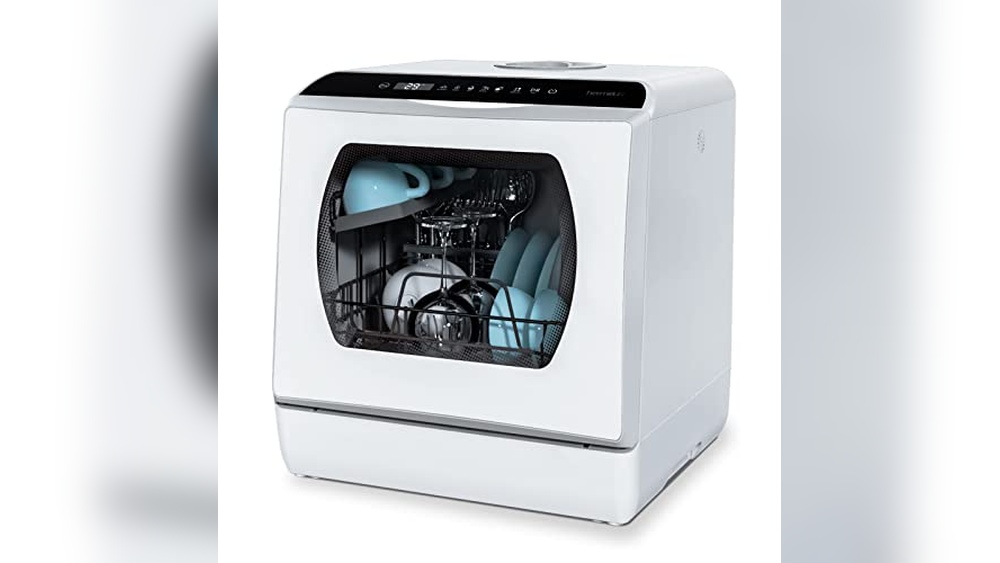 Portable Dishwasher With Butcher Block Top