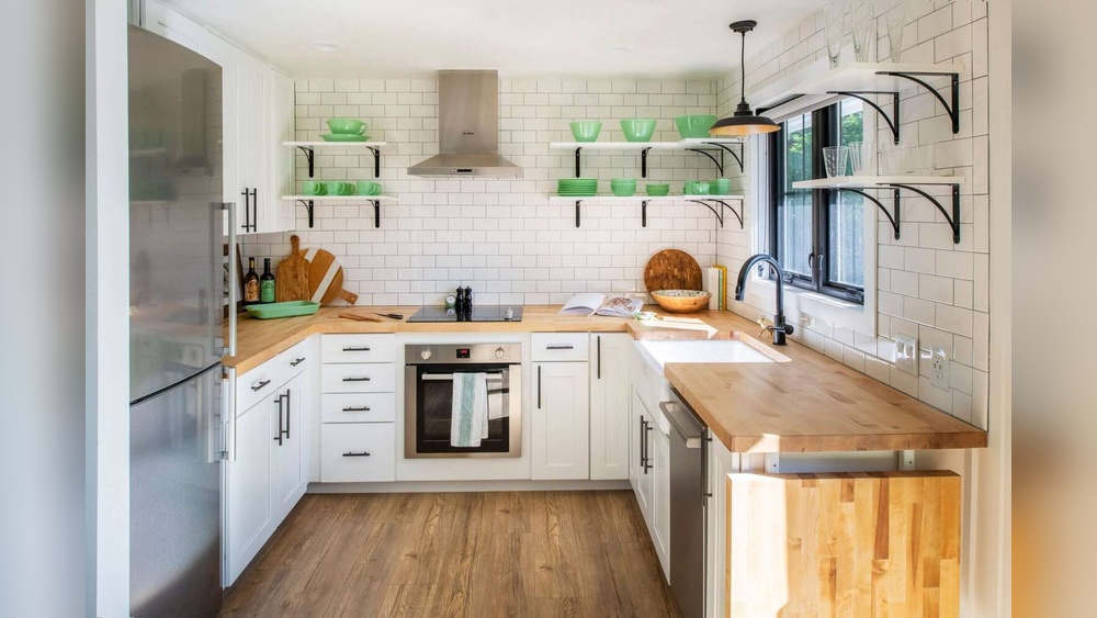 Butcher Block Countertop White Cabinets