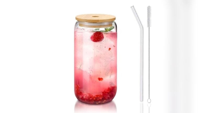 Glass Can Cup With Lid