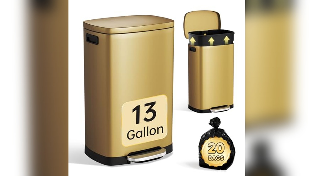 Gold Kitchen Trash Can