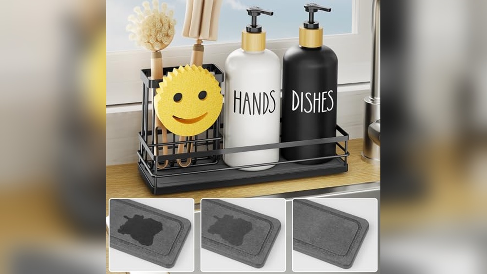 Kitchen Sink Caddy With Soap Dispenser