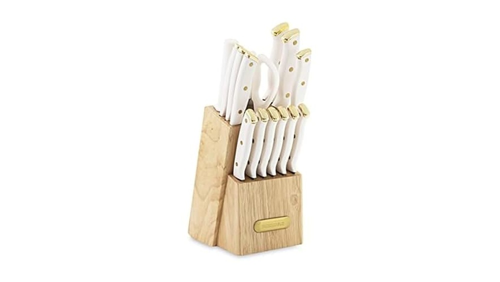 White And Gold Knife Set